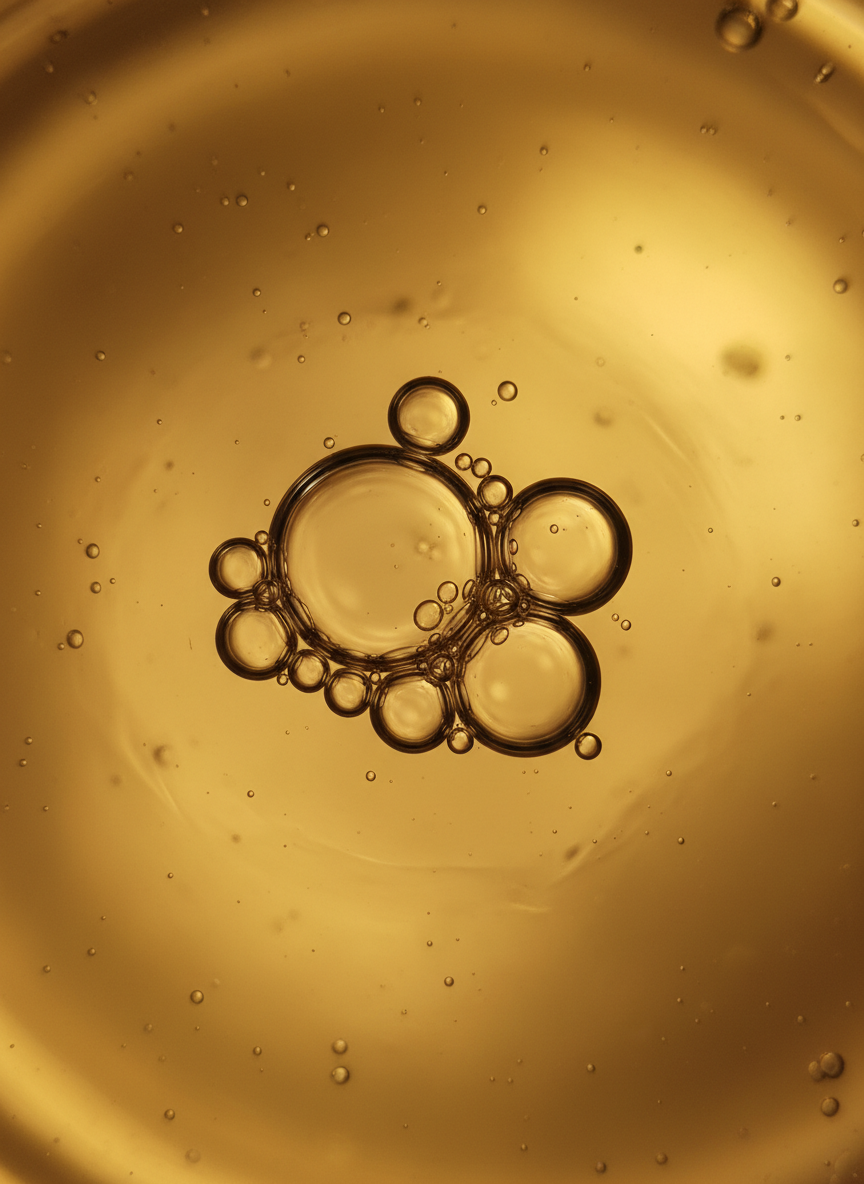 Firefly_Gemini_Flash_Create_an_image_of_macro_shot_of_few_bubbles_in_golden_oil._Unevenly_spread._Realisti_813253.png
