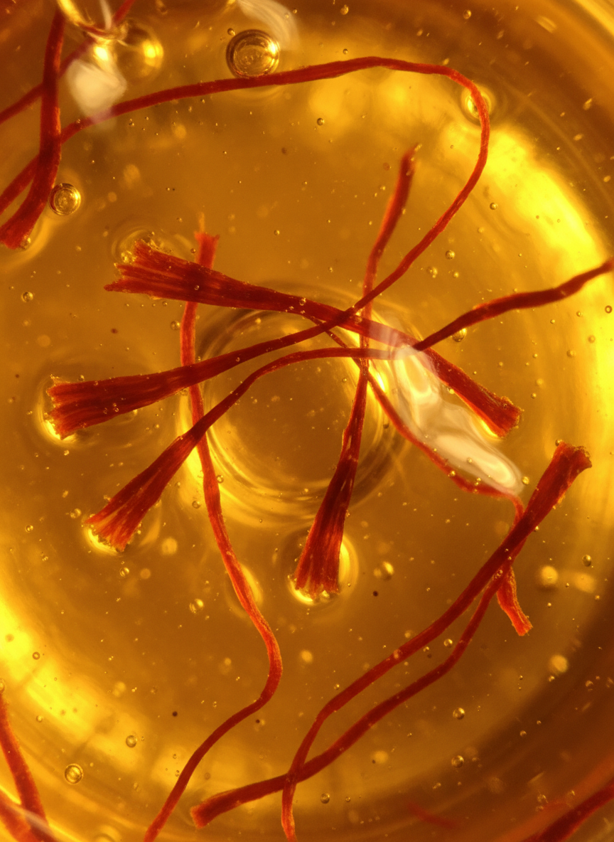 Firefly_Gemini_Flash_Create_an_image_of_Golden_Oil_with_few_strands_of_saffron._Very_Close_top_Shot._Macro_702119_26aff252-ef2f-4f52-a110-1578d8e8e5d9.png