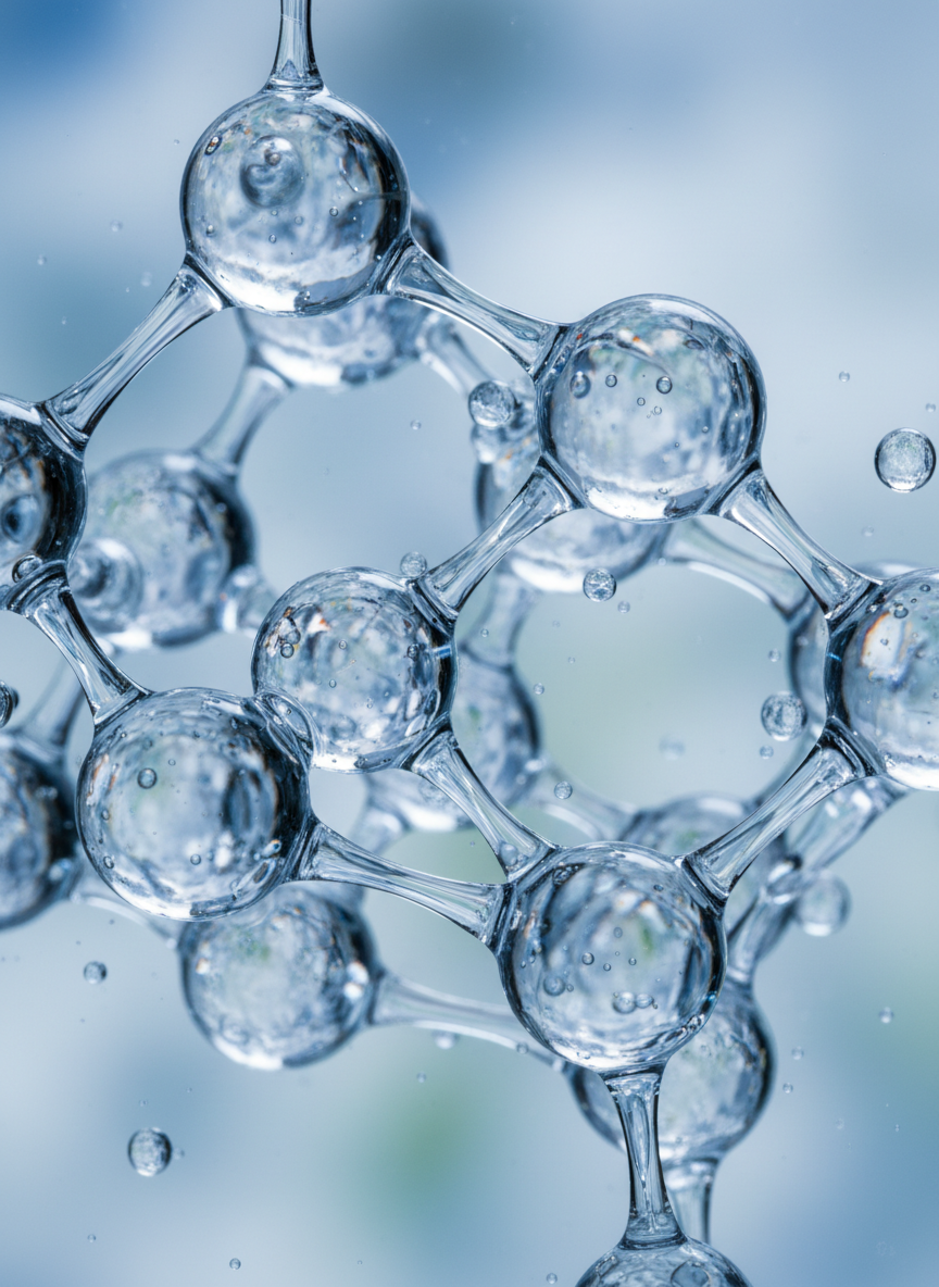 Firefly_Gemini_Flash_Create_an_image_of_transparent_blue-ish_white_water_-_molecule_like_structure._Macro_882459.png